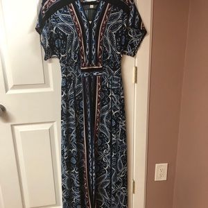 Long multi colored short sleeve dress